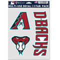 Arizona Diamondbacks Multi Use Decal | 3 Fan-Pack