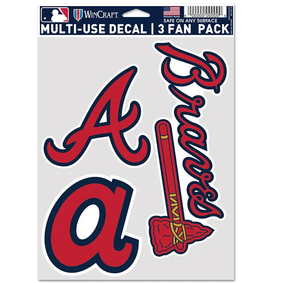 Atlanta Braves Multi Use Decal | 3 Fan-Pack