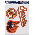 Baltimore Orioles Multi Use Decal | 3 Fan-Pack