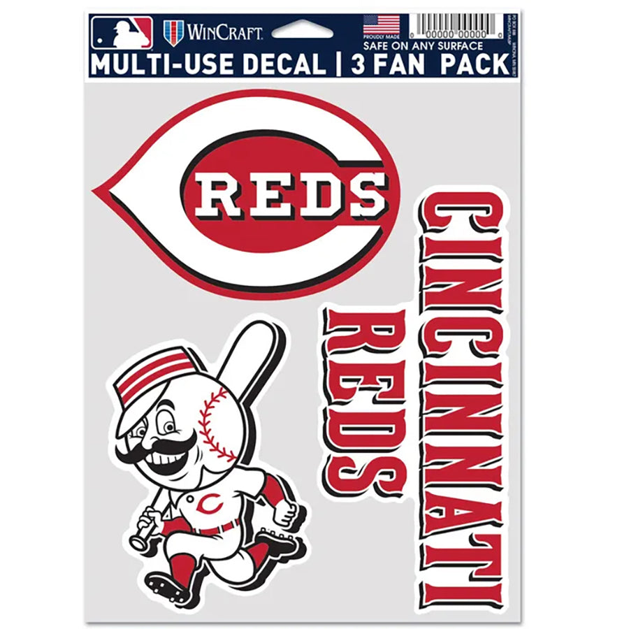 Cincinnati Reds Multi Use Decal | 3 Fan-Pack
