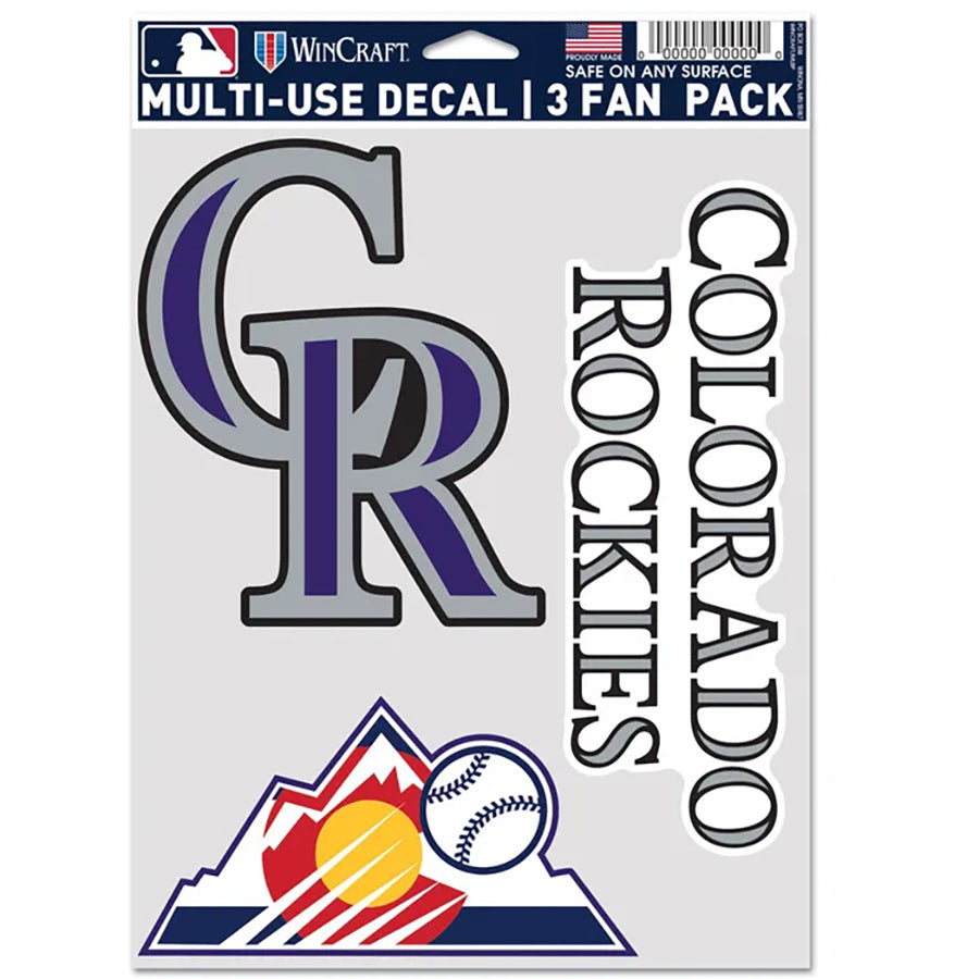 Colorado Rockies Multi Use Decal | 3 Fan-Pack