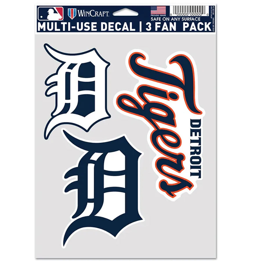 Detroit Tigers Multi Use Decal | 3 Fan-Pack