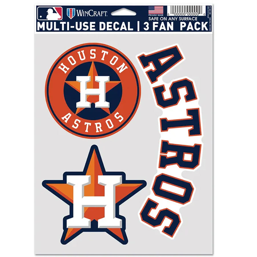 Houston Astros Multi Use Decal | 3 Fan-Pack