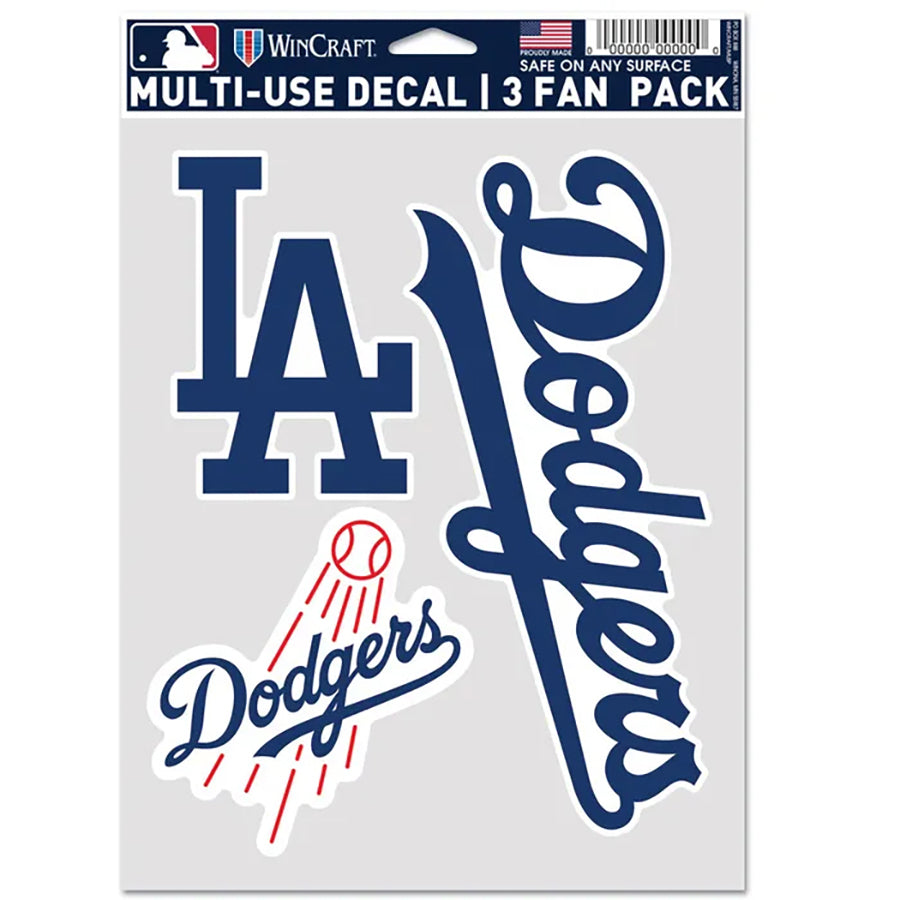 Los Angeles Dodgers Multi Use Decal | 3 Fan-Pack