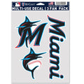 Miami Marlins Multi Use Decal | 3 Fan-Pack