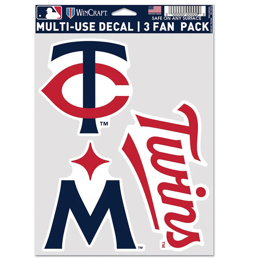 Minnesota Twins Multi Use Decal | 3 Fan-Pack