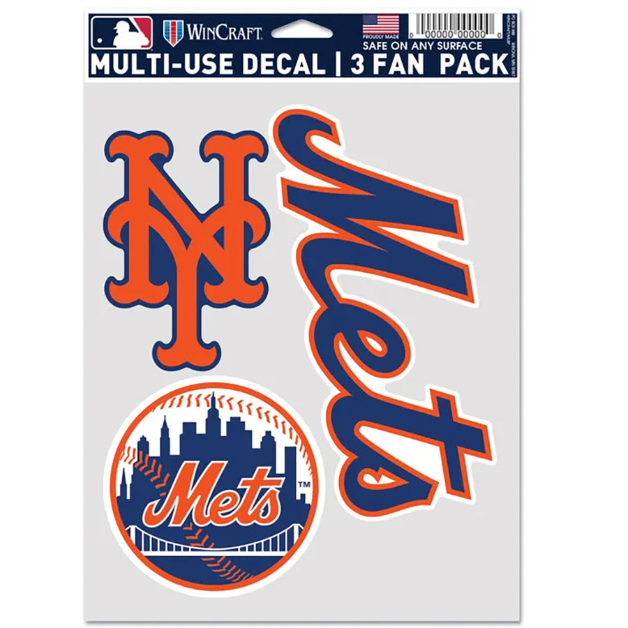 New York Mets Multi Use Decal | 3 Fan-Pack