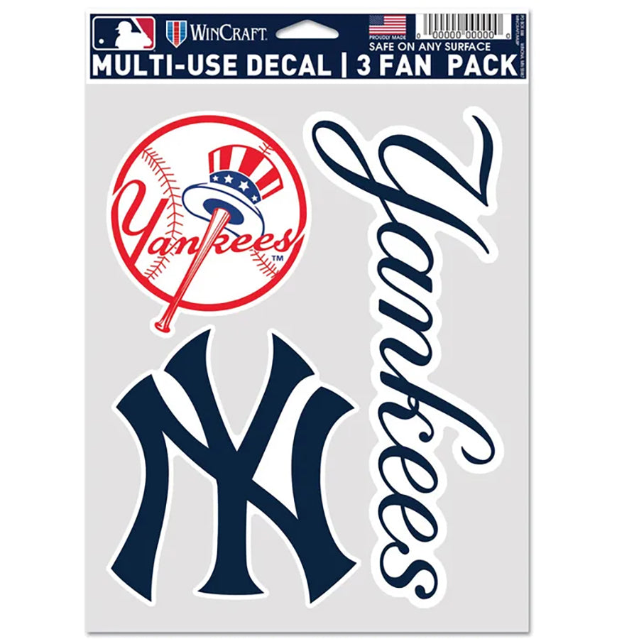 New York Yankees Multi Use Decal | 3 Fan-Pack