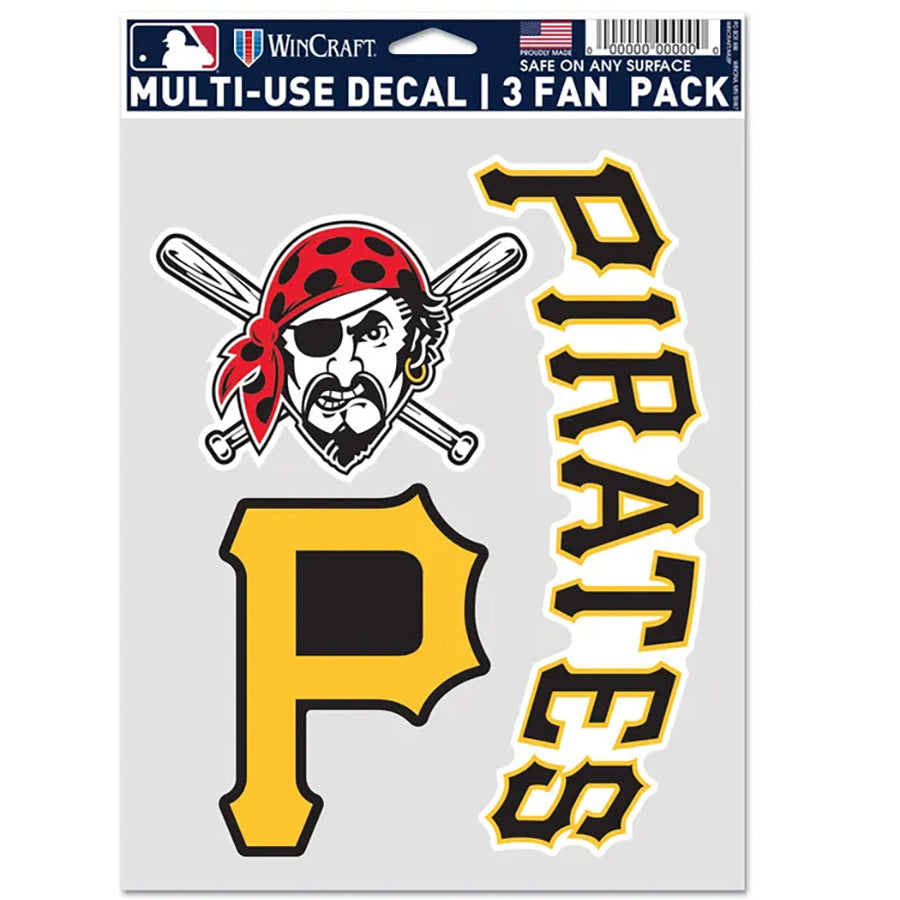 Pittsburgh Pirates Multi Use Decal | 3 Fan-Pack