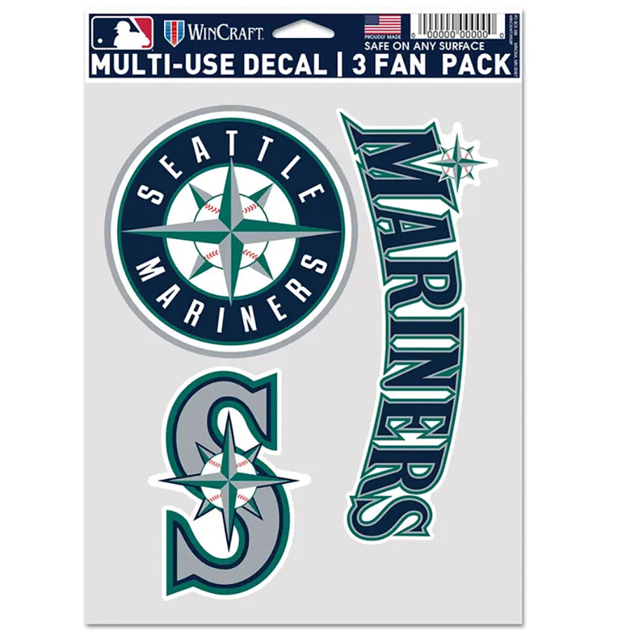Seattle Mariners Multi Use Decal | 3 Fan-Pack