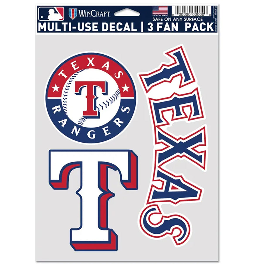 Texas Rangers Multi Use Decal | 3 Fan-Pack