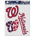 Washington Nationals Multi Use Decal | 3 Fan-Pack