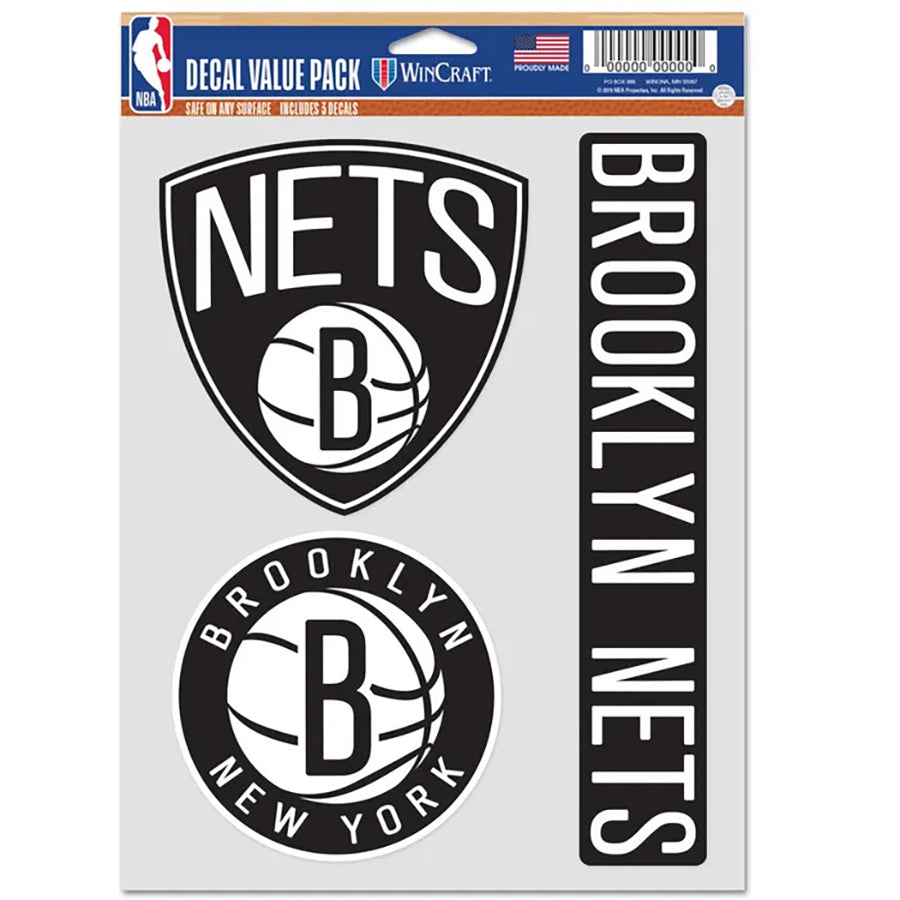 Brooklyn Nets Multi Use Decal | 3 Fan-Pack