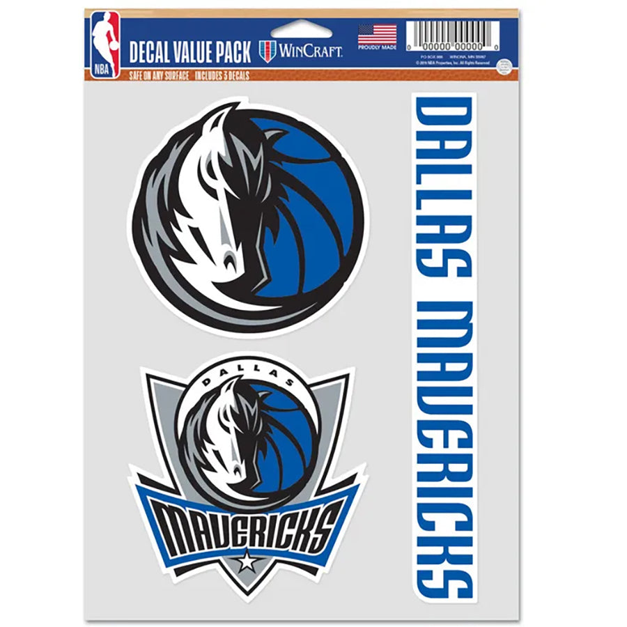 Dallas Mavs Multi Use Decal | 3 Fan-Pack