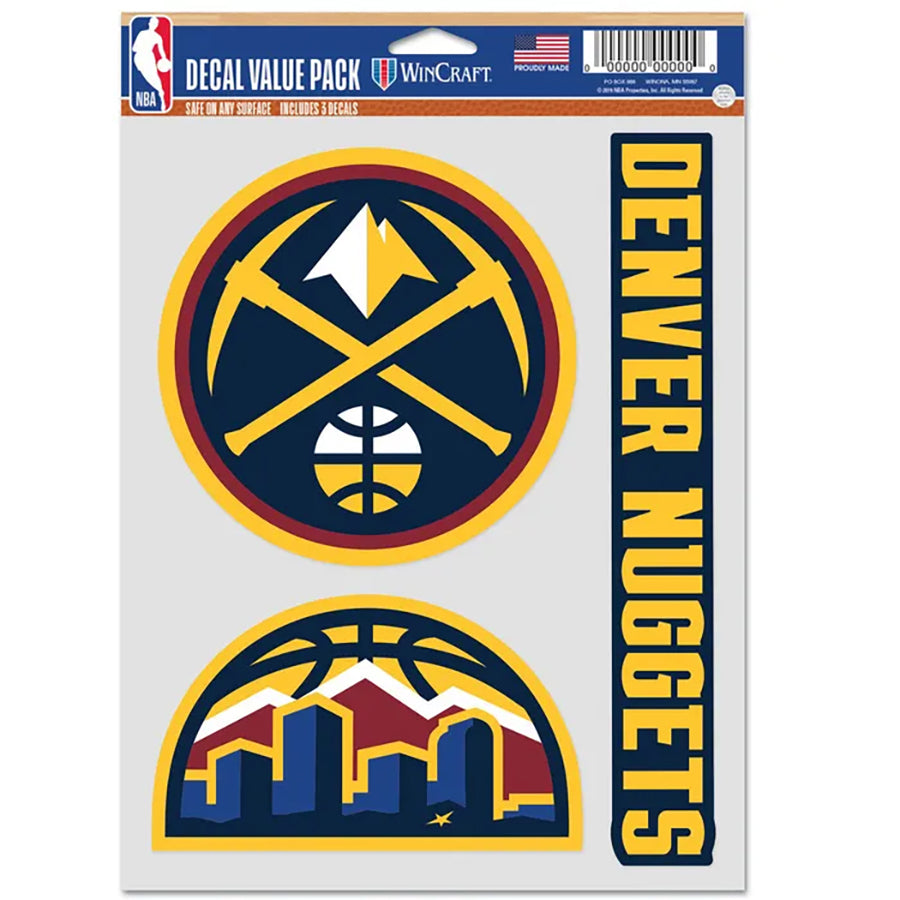 Denver Nuggets Multi Use Decal | 3 Fan-Pack