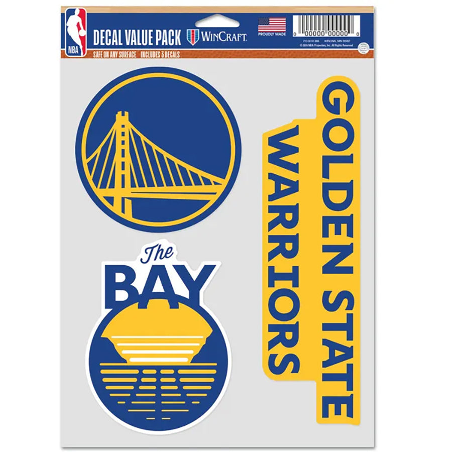 Golden State Warriors Multi Use Decal | 3 Fan-Pack