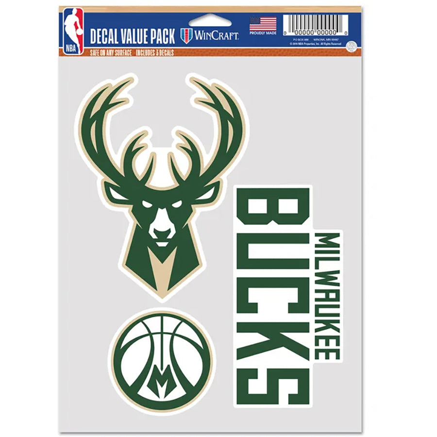 Milwaukee Bucks Multi Use Decal | 3 Fan-Pack