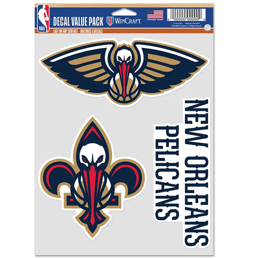 New Orleans Pelicans Multi Use Decal | 3 Fan-Pack