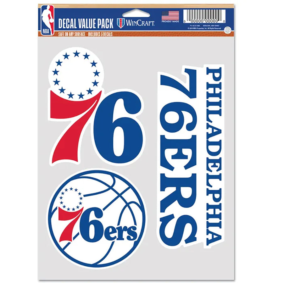 Philadelphia 76ers Multi Use Decal | 3 Fan-Pack