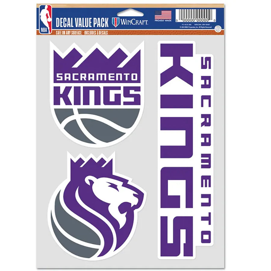 Sacramento Kings Multi Use Decal | 3 Fan-Pack