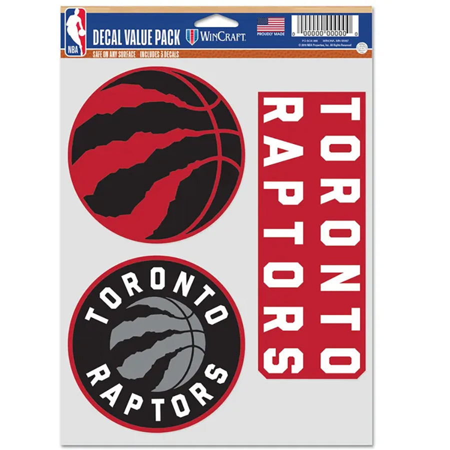 Toronto Raptors Multi Use Decal | 3 Fan-Pack