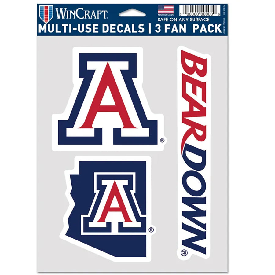 University of Arizona Multi Use Decal | 3 Fan-Pack