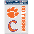 Clemson University Multi Use Decal | 3 Fan-Pack