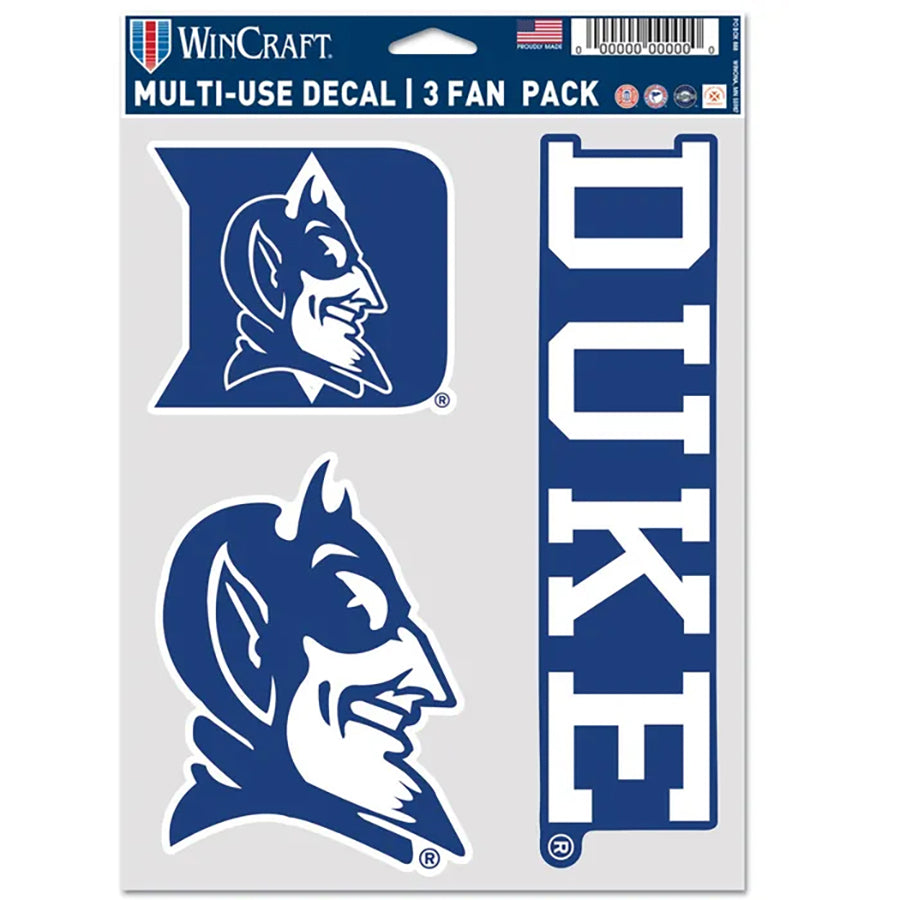 Duke University Multi Use Decal | 3 Fan-Pack