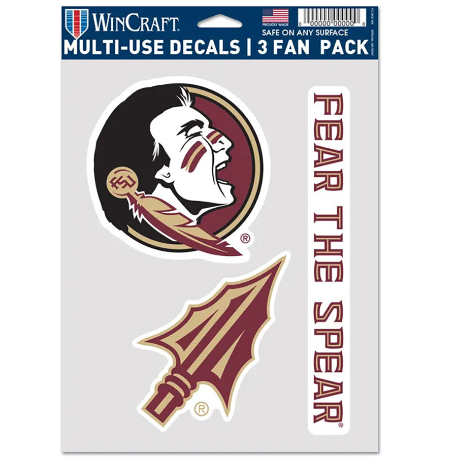 Florida State University Multi Use Decal | 3 Fan-Pack