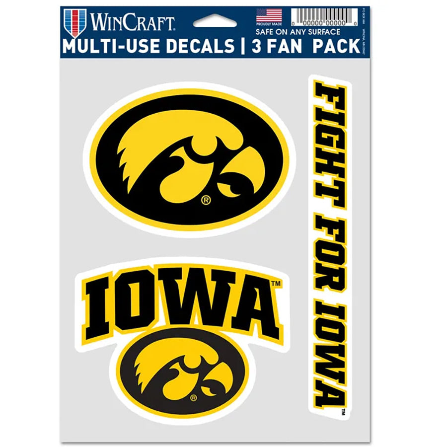 University of Iowa Multi Use Decal | 3 Fan-Pack