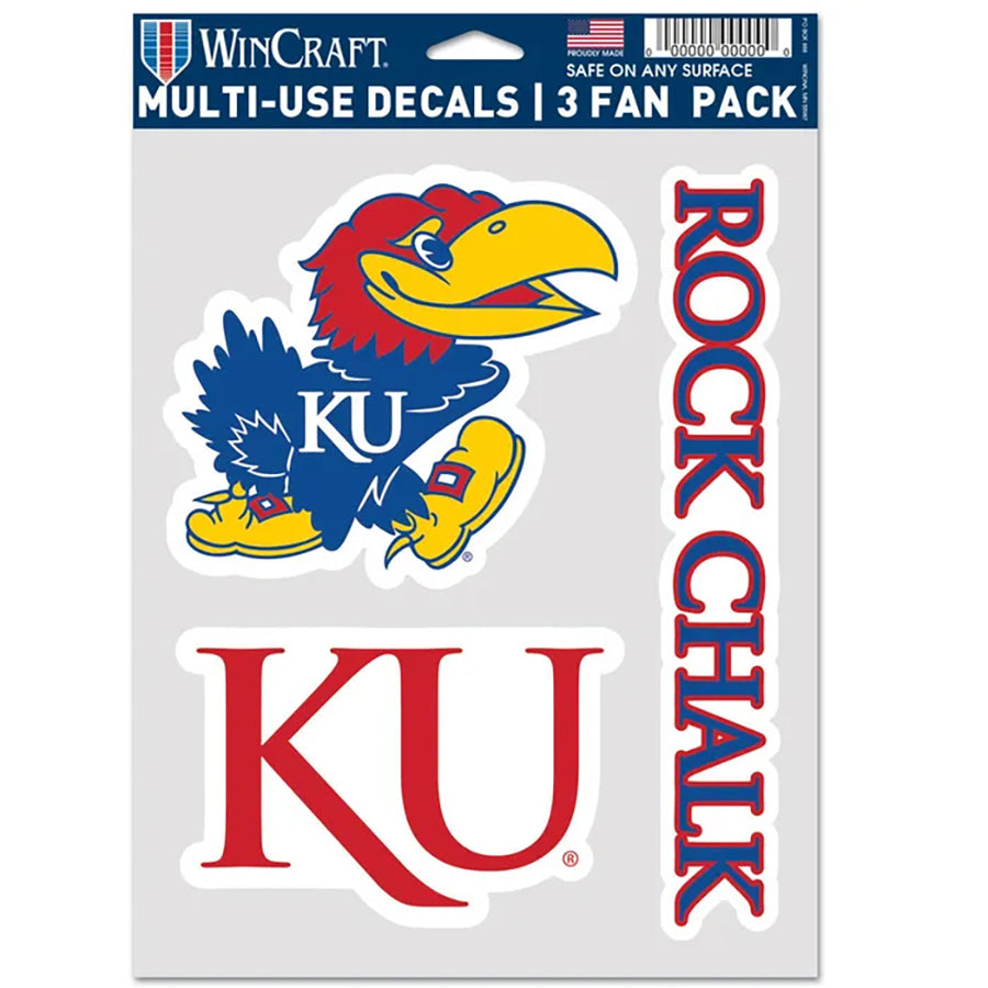 University of Kansas Multi Use Decal | 3 Fan-Pack