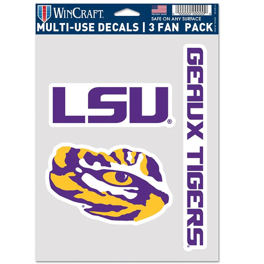 Louisiana State University Multi Use Decal | 3 Fan-Pack