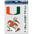 University of Miami Multi Use Decal | 3 Fan-Pack