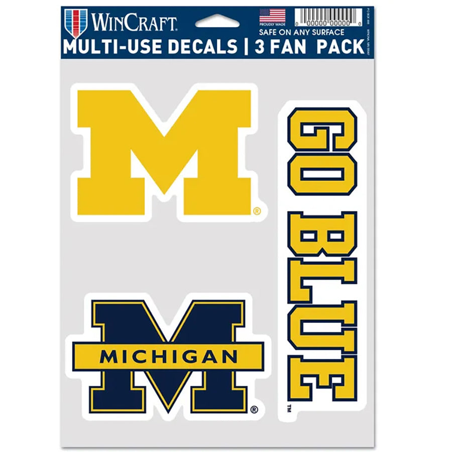 University of Michigan Multi Use Decal | 3 Fan-Pack