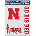 University of Nebraska Multi Use Decal | 3 Fan-Pack