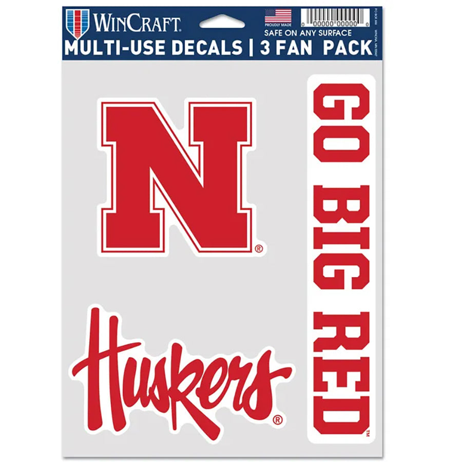 University of Nebraska Multi Use Decal | 3 Fan-Pack