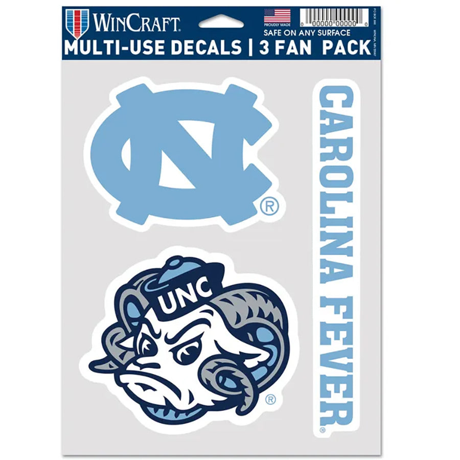 University of North Carolina Multi Use Decal | 3 Fan-Pack