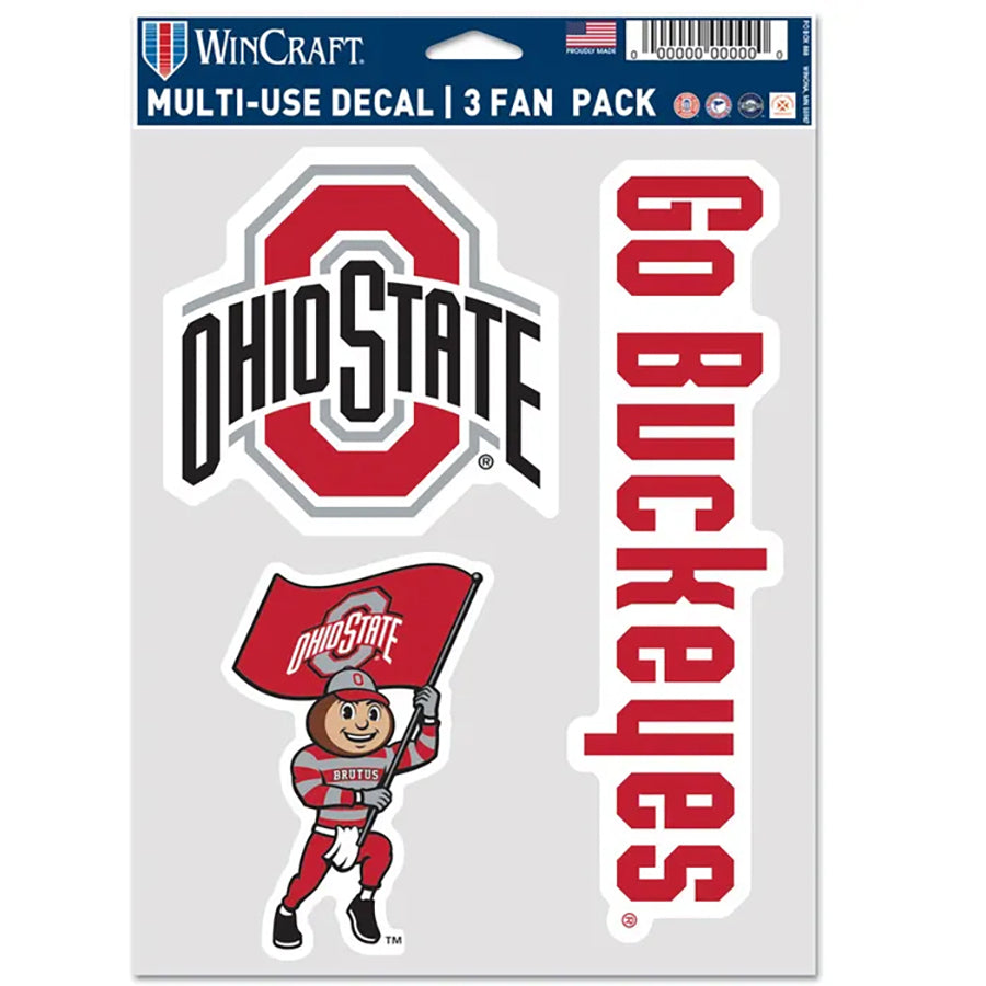 Ohio State University Multi Use Decal | 3 Fan-Pack