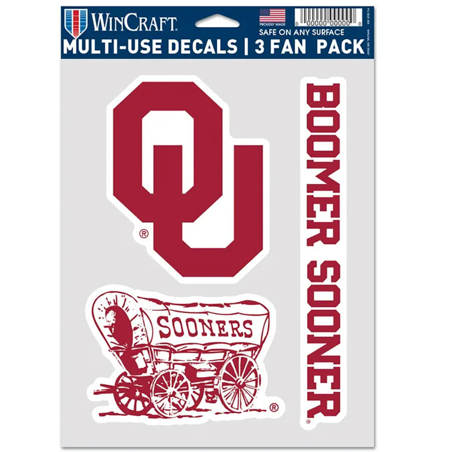 University of Oklahoma Multi Use Decal | 3 Fan-Pack