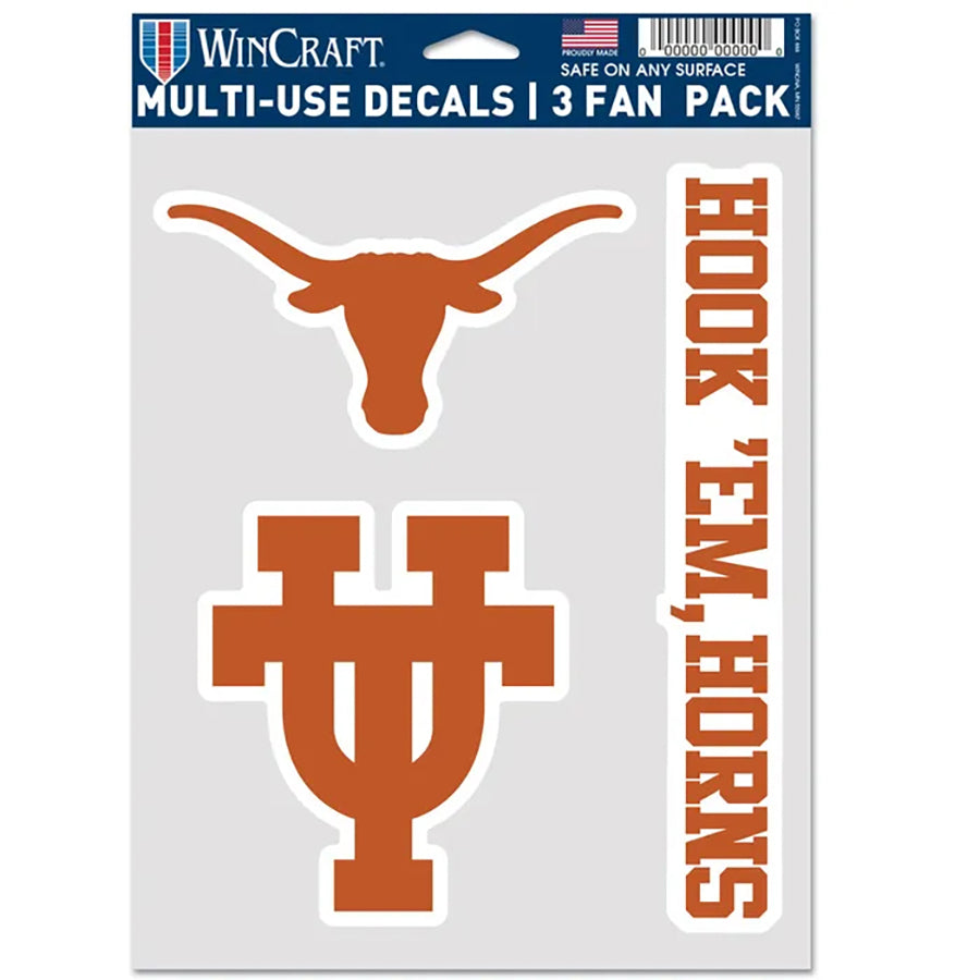 University of Texas Multi Use Decal | 3 Fan-Pack