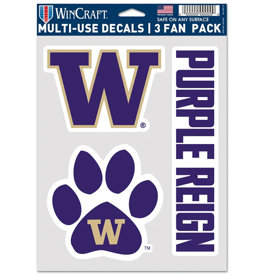 University of Washington Multi Use Decal | 3 Fan-Pack