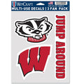 University of Wisconsin Multi Use Decal | 3 Fan-Pack
