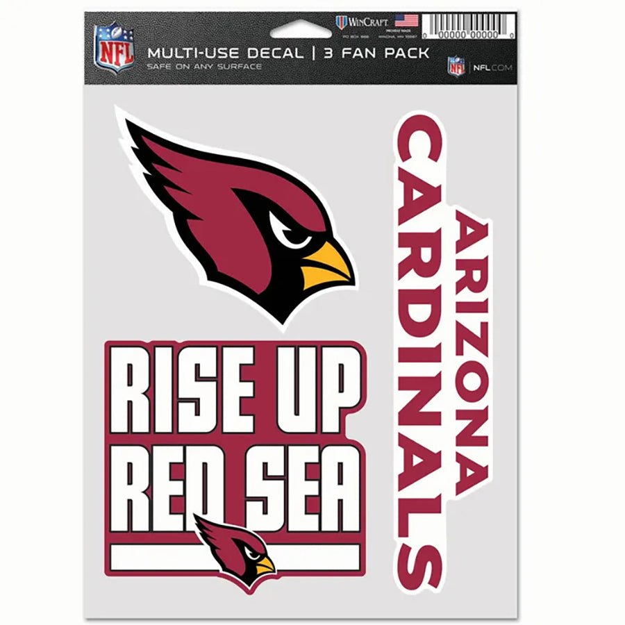 Arizona Cardinals Multi Use Decal | 3 Fan-Pack