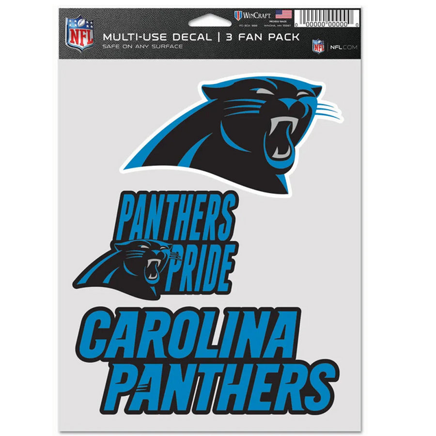 Carolina Panthers Multi Use Decal | 3 Fan-Pack