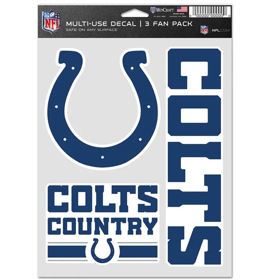 Indianapolis Colts Multi Use Decal | 3 Fan-Pack