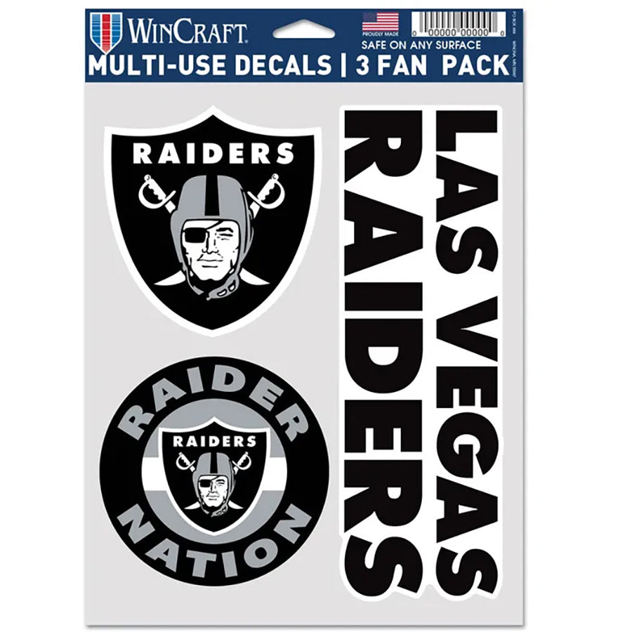 Las Vegas Raiders Multi Use Decal | 3 Fan-Pack