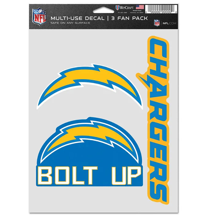 Los Angeles Chargers Multi Use Decal | 3 Fan-Pack