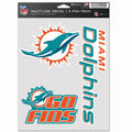 Miami Dolphins Multi Use Decal | 3 Fan-Pack