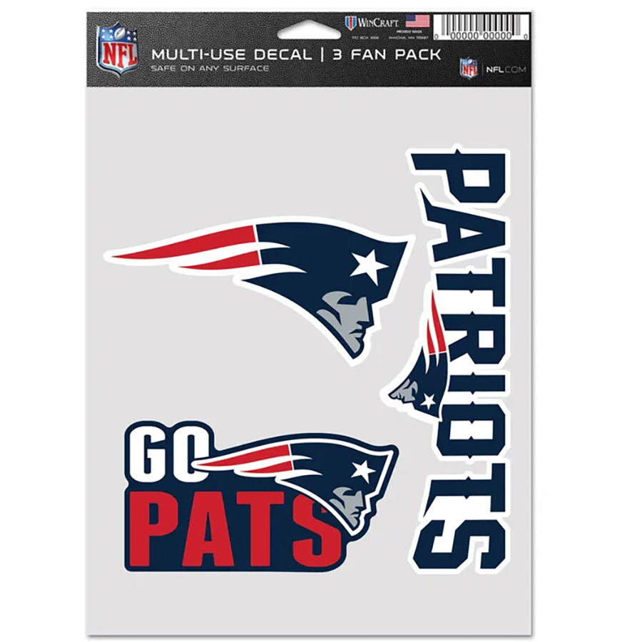 New England Patriots Multi Use Decal | 3 Fan-Pack