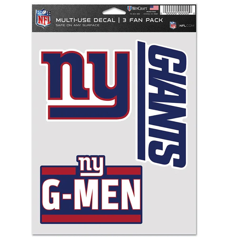 New York Giants Multi Use Decal | 3 Fan-Pack
